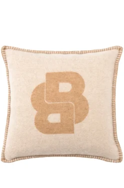 Wool-blend cushion cover with Double B monogram