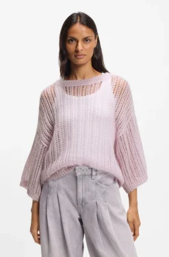 Wool-blend sweater with open knit