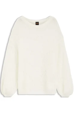 Wool-blend sweater with open knit