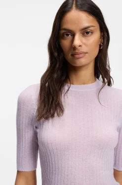 Wool-blend sweater with ribbed knit