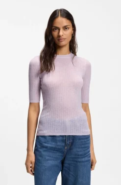 Wool-blend sweater with ribbed knit