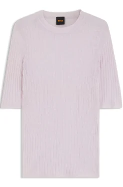 Wool-blend sweater with ribbed knit