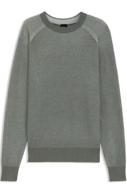 Wool-blend sweater with ribbed knit