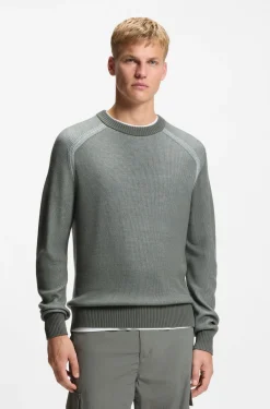 Wool-blend sweater with ribbed knit