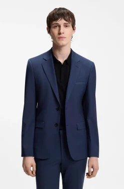Wool-blend two-piece extra-slim-fit suit