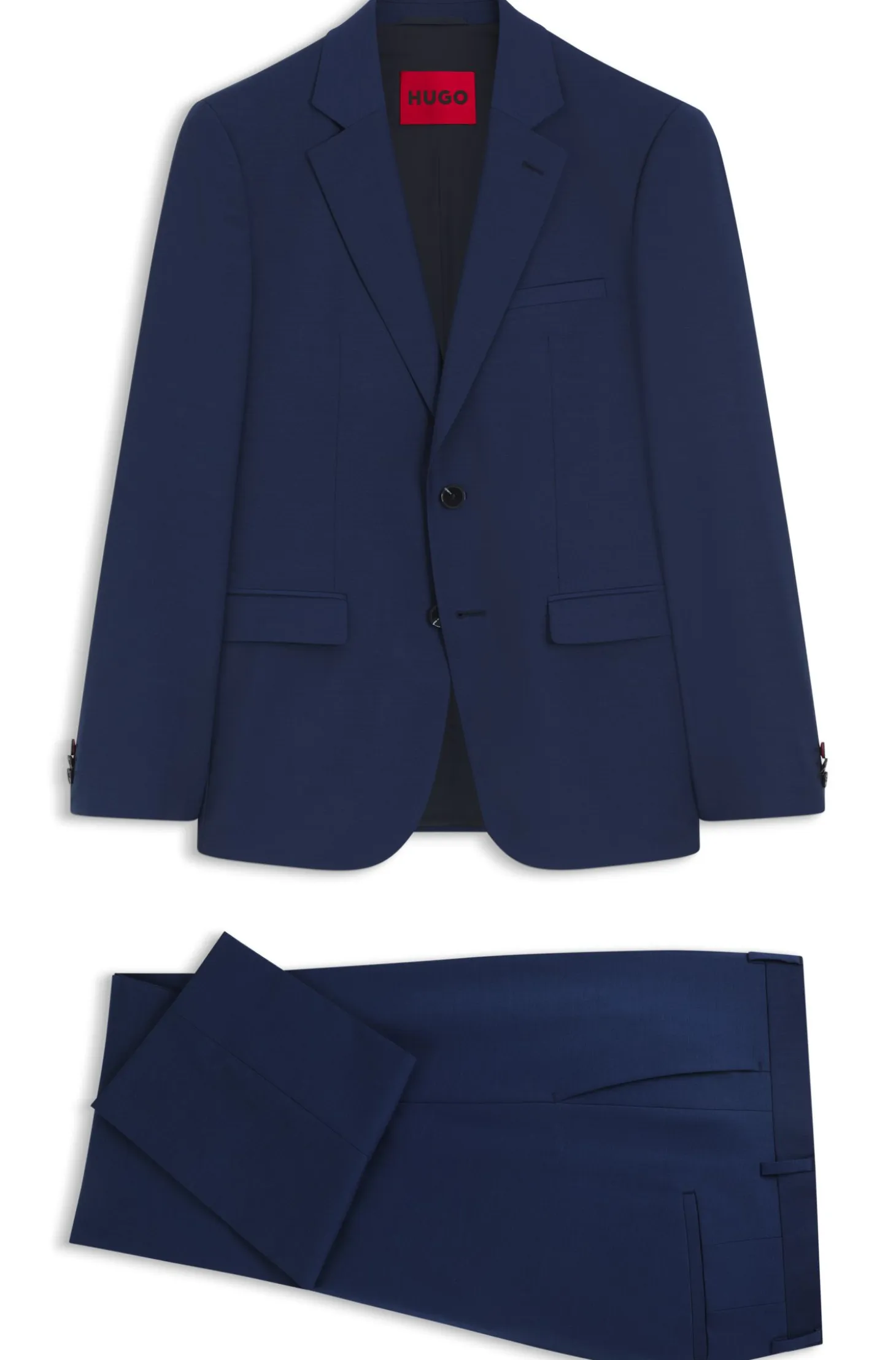 Wool-blend two-piece extra-slim-fit suit