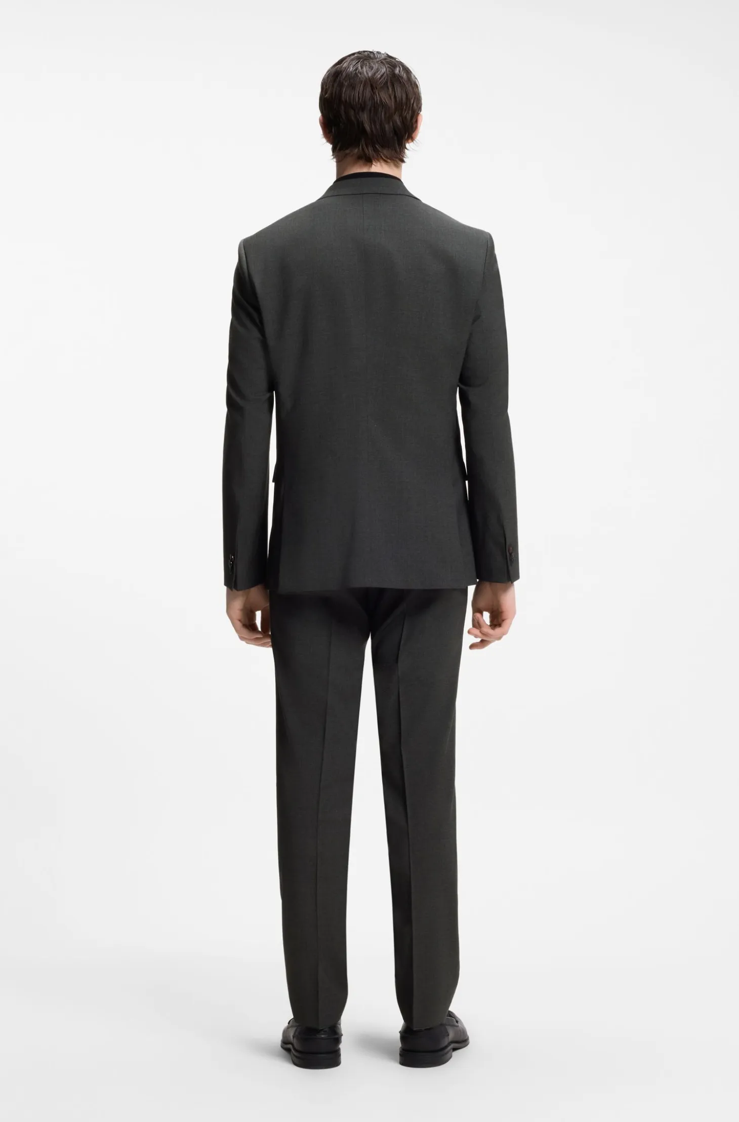 Wool-blend two-piece extra-slim-fit suit