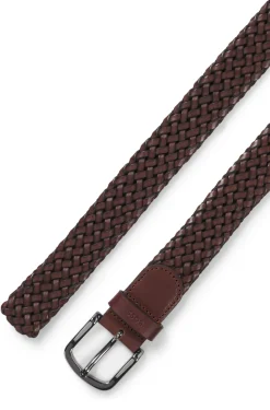 Woven leather belt