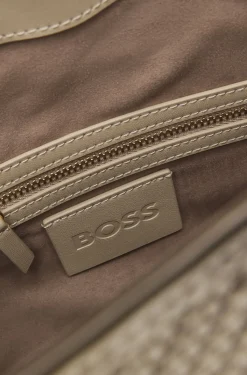 Woven shoulder bag with Double B monogram