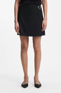 Wrap mini skirt with metal carabiner