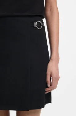 Wrap mini skirt with metal carabiner