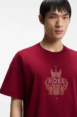 Year of the Horse Cotton-jersey T-shirt with logo artwork