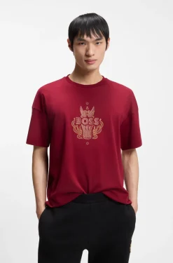 Year of the Horse Cotton-jersey T-shirt with logo artwork