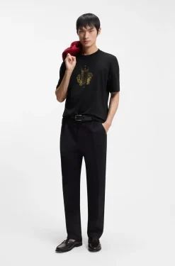 Year of the Horse Cotton-jersey T-shirt with logo artwork