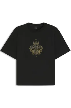 Year of the Horse Cotton-jersey T-shirt with logo artwork