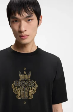 Year of the Horse Cotton-jersey T-shirt with logo artwork