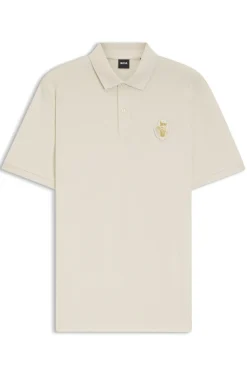 Year of the Horse Cotton-piqué polo shirt with logo artwork