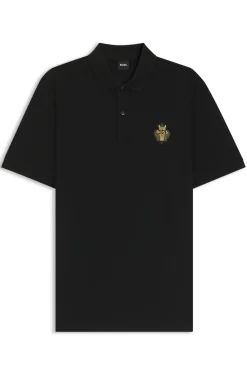 Year of the Horse Cotton-piqué polo shirt with logo artwork