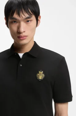 Year of the Horse Cotton-piqué polo shirt with logo artwork