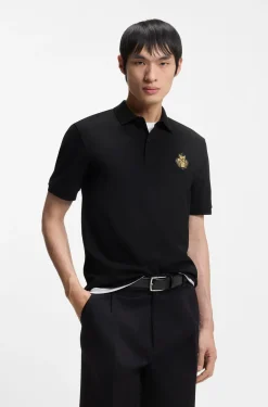 Year of the Horse Cotton-piqué polo shirt with logo artwork