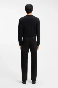 Year of the Horse Tapered-fit jeans in laser-patterned black denim