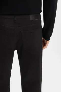 Year of the Horse Tapered-fit jeans in laser-patterned black denim