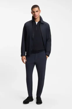 Zip-neck sweater in a cotton blend
