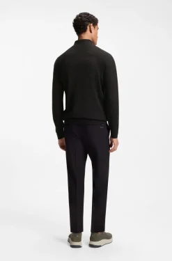 Zip-neck sweater in a cotton blend