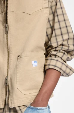 Zipped gilet in stretch-cotton canvas