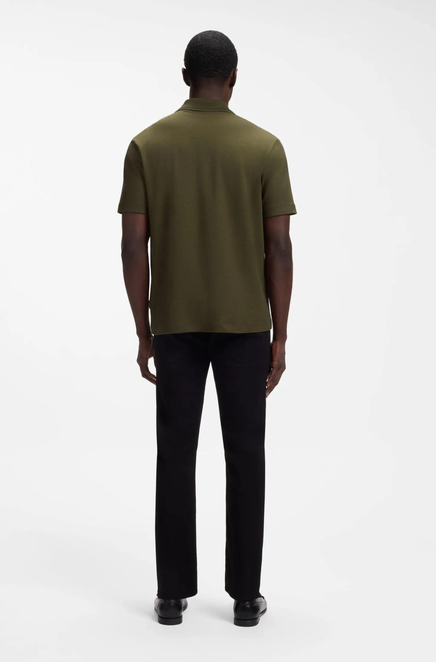 Zip-placket piqué polo shirt
