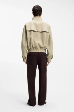 Zip-up bomber jacket in stretch cotton