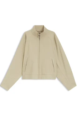 Zip-up bomber jacket in stretch cotton