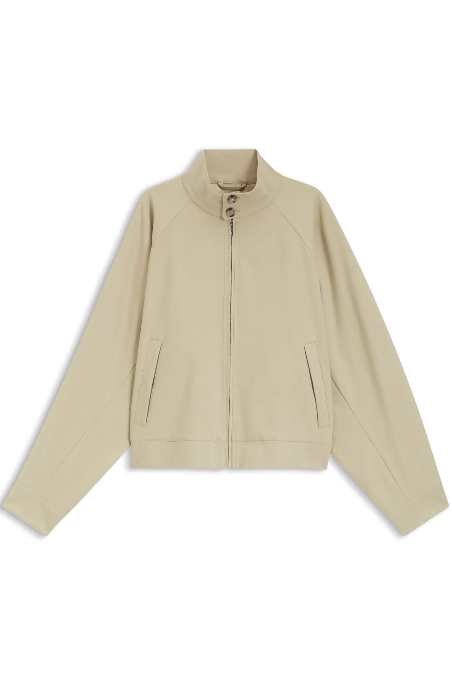 Zip-up bomber jacket in stretch cotton