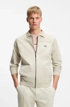 Zip-up cardigan with structured graphic pattern
