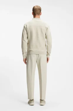 Zip-up cardigan with structured graphic pattern