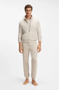 ZIp-up jacket in stretch cotton with contrast piping