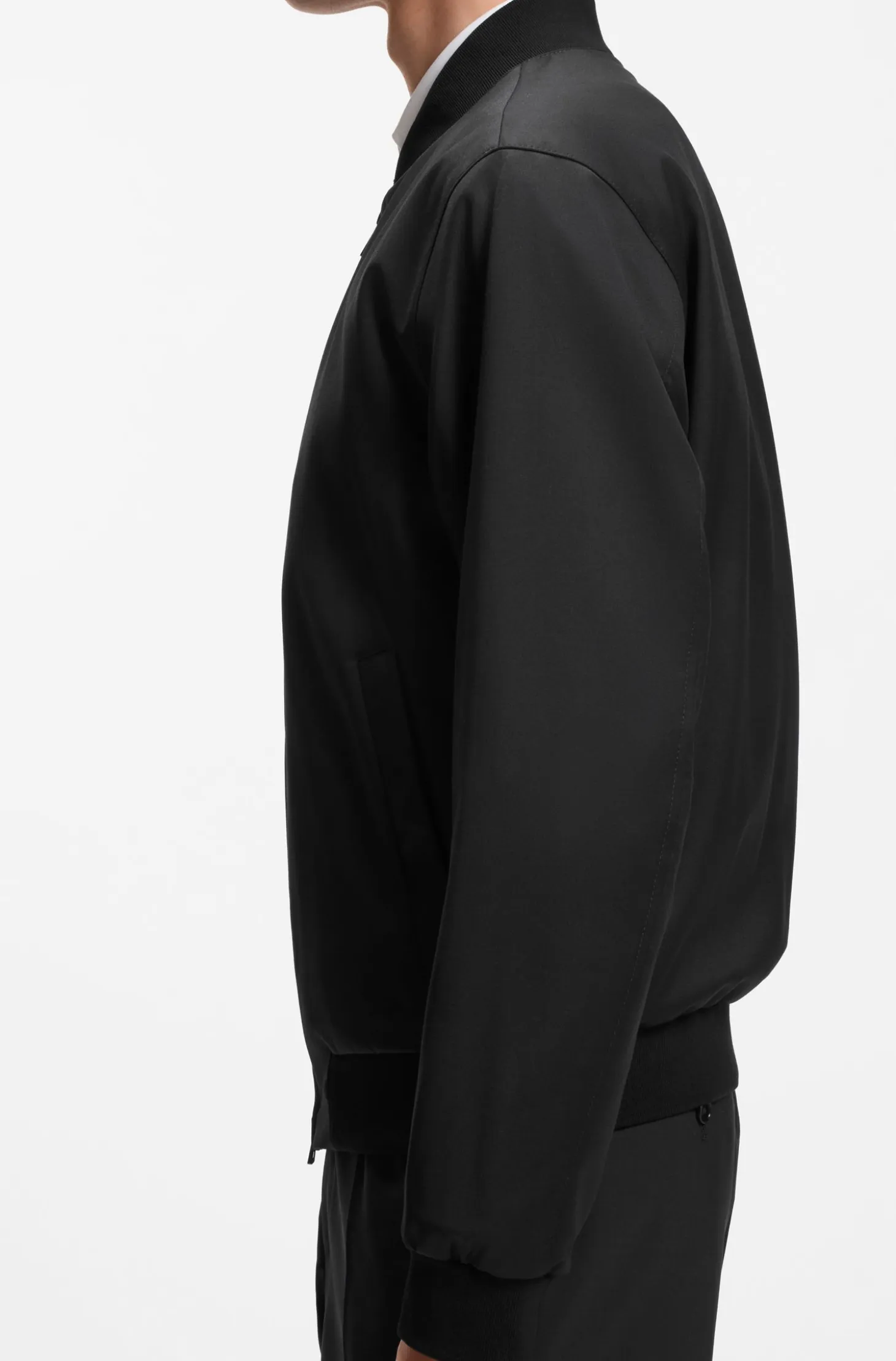 Zip-up jacket in virgin-wool serge
