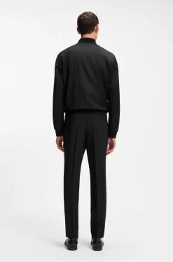 Zip-up jacket in virgin-wool serge