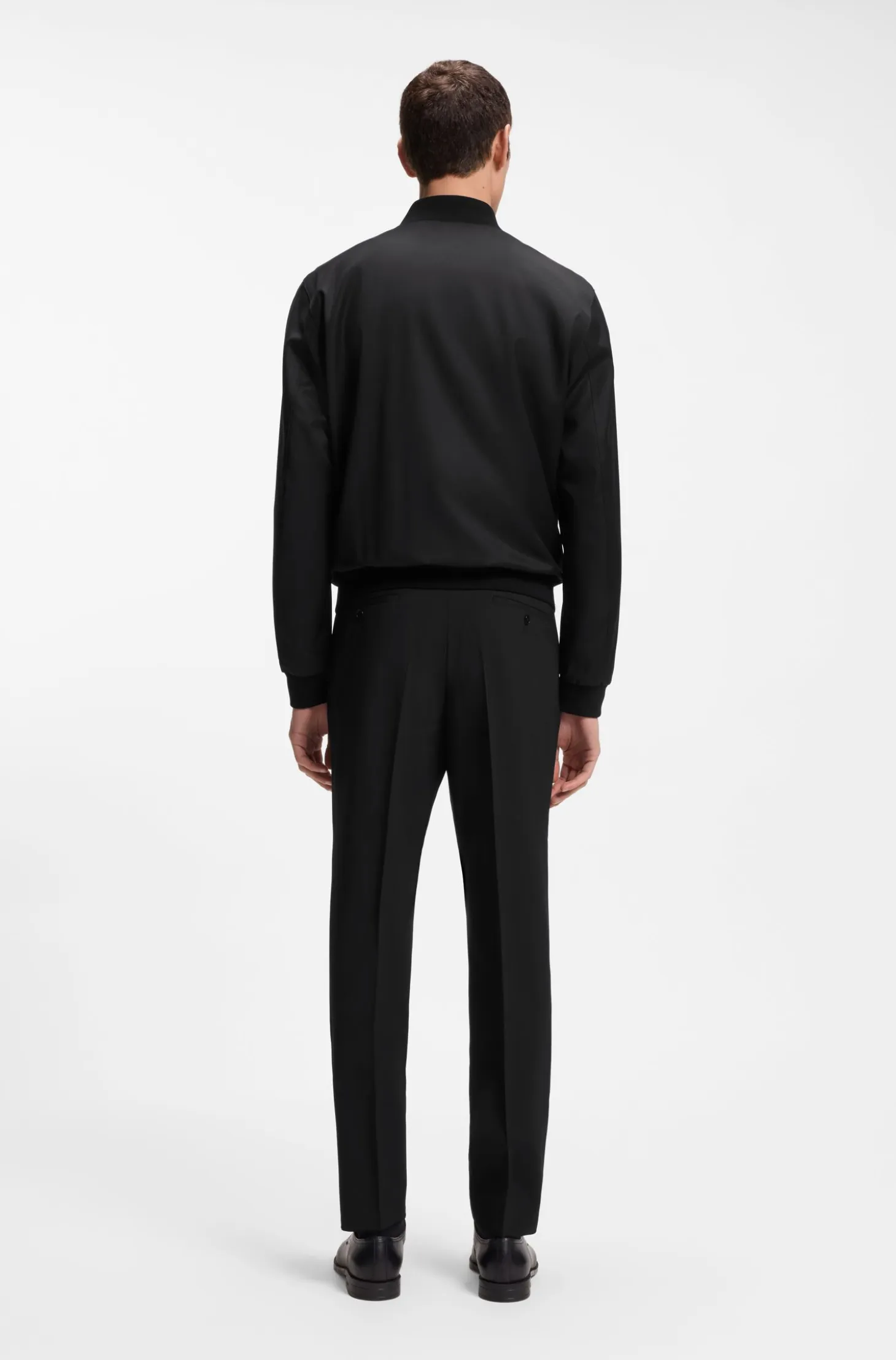 Zip-up jacket in virgin-wool serge