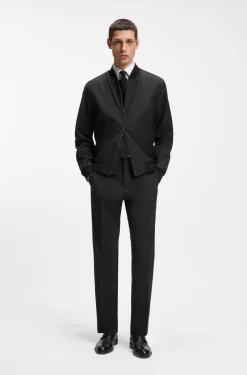 Zip-up jacket in virgin-wool serge