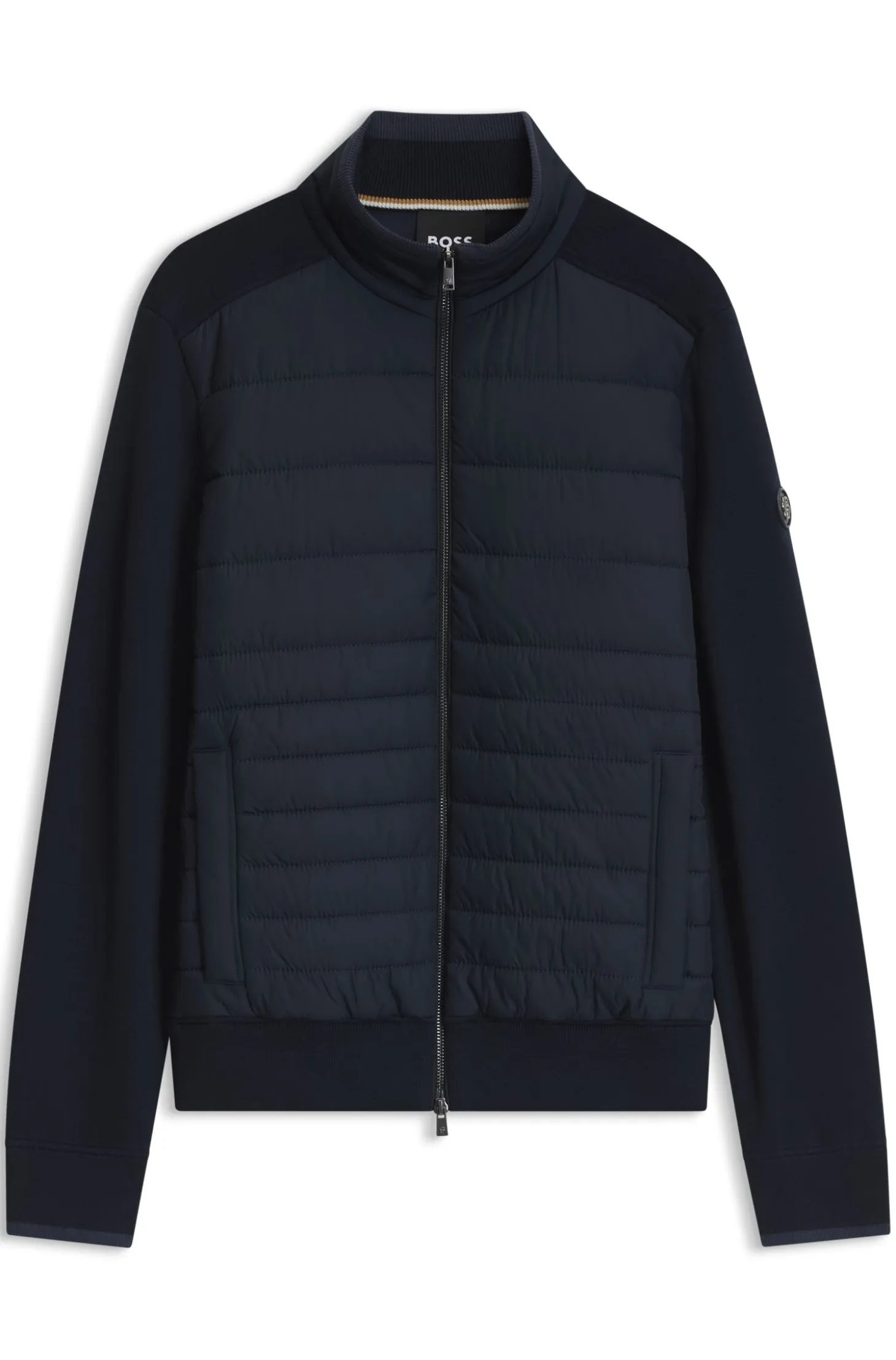 Zip-up jacket with padded front