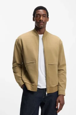 Zip-up sweatshirt in a peached cotton blend
