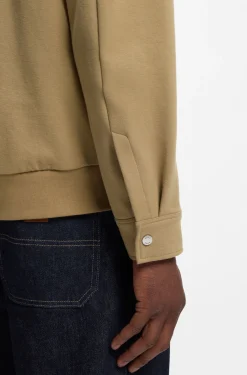 Zip-up sweatshirt in a peached cotton blend