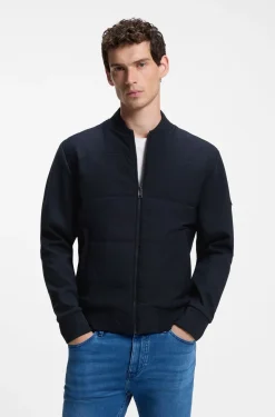 Zip-up sweatshirt with padded front